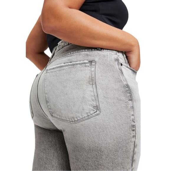 NWT Good American Good Boy Grey Wash High Rise Straight Jean Size 18 Retail $149 - Picture 5 of 8